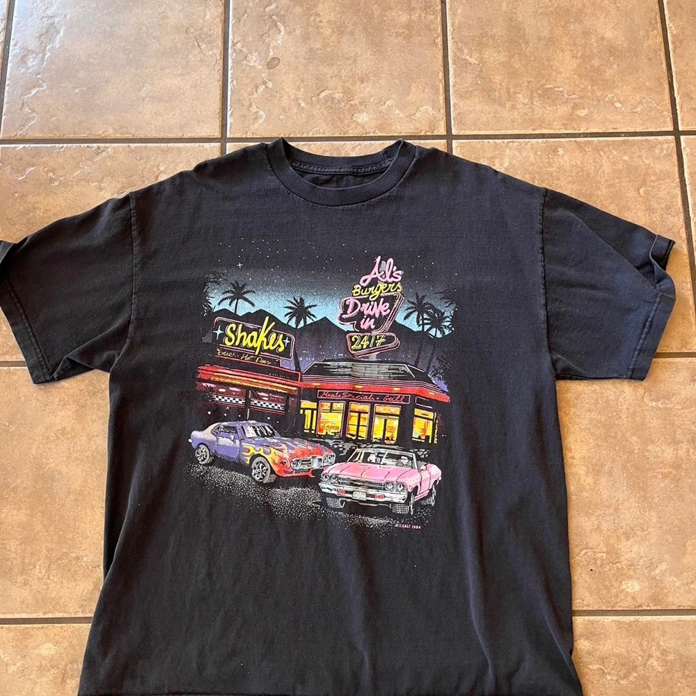 Cyrus Black Retro Diner Graphic Tee